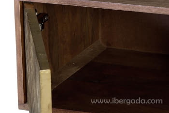 Mueble TV Savana Madera/Bronce 2 Puertas 1 Cajón 1 Hueco (140x40x46)-6