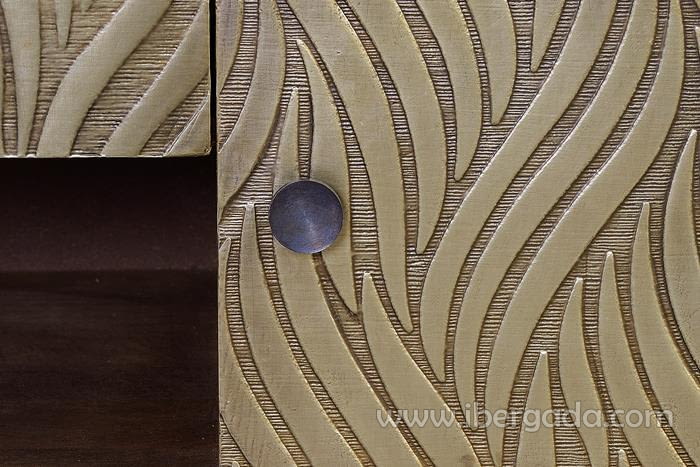 Mueble TV Savana Madera/Bronce 2 Puertas 1 Cajón 1 Hueco (140x40x46)-7