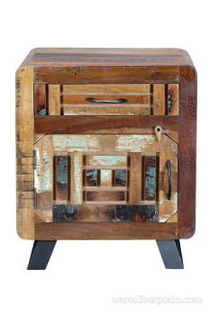 Mesita Taima Madera/Metal 1 Puerta 1 Cajón (50x40x60)