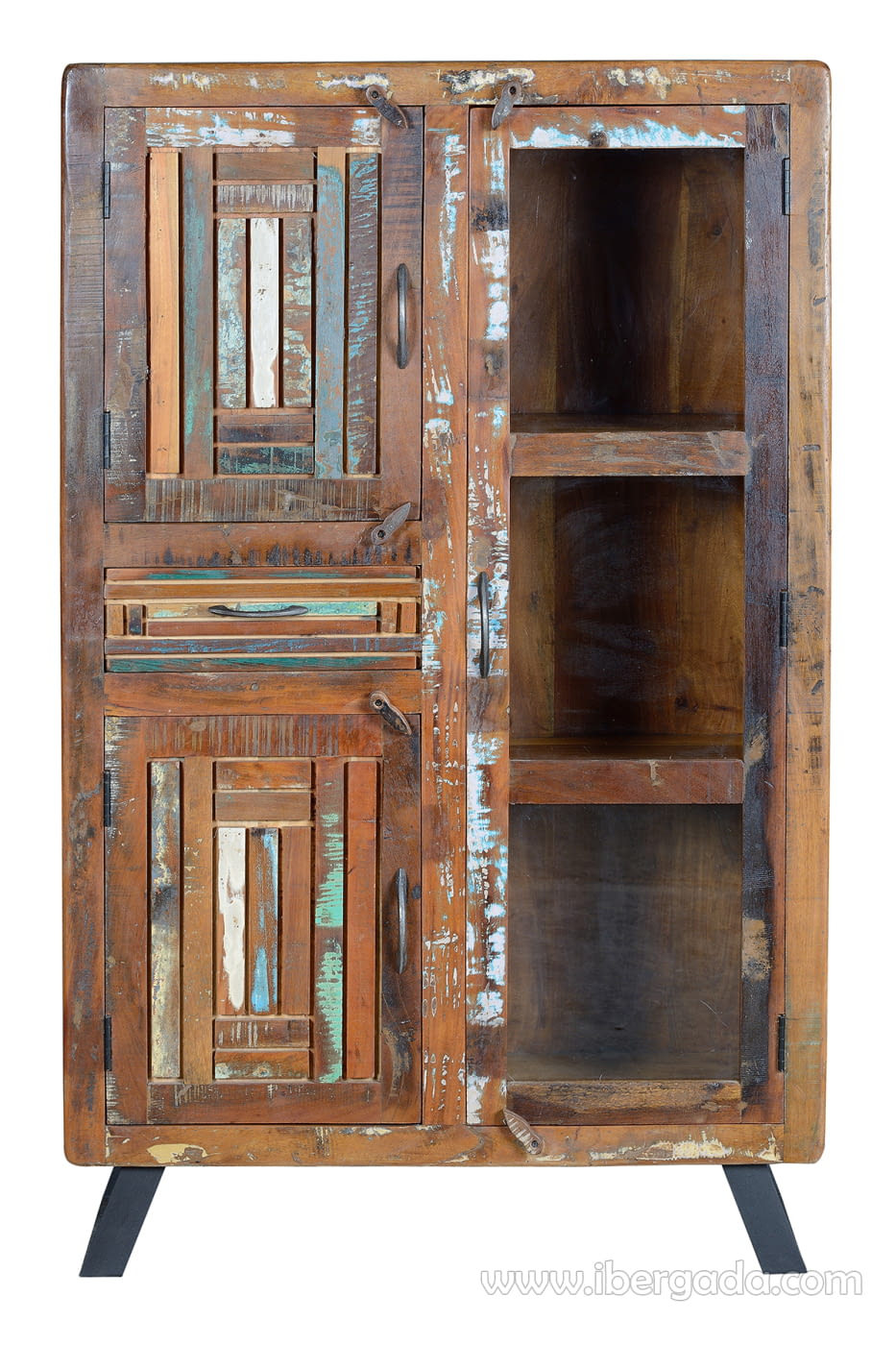 Alacena Taima Madera/Metal 3 Puertas 1 Cajón (140x38x90)-1