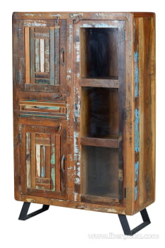 Alacena Taima Madera/Metal 3 Puertas 1 Cajón (140x38x90)-3