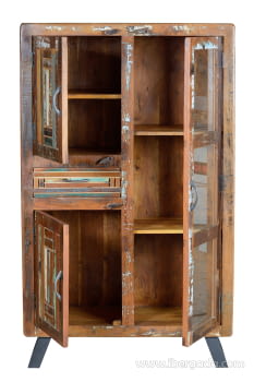 Alacena Taima Madera/Metal 3 Puertas 1 Cajón (140x38x90)-4