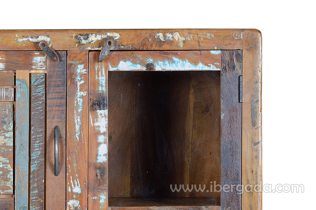 Alacena Taima Madera/Metal 3 Puertas 1 Cajón (140x38x90)-6