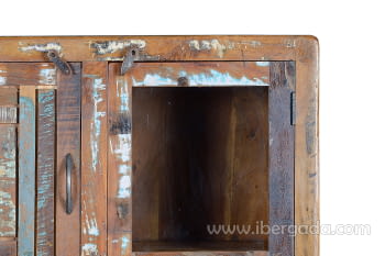 Alacena Taima Madera/Metal 3 Puertas 1 Cajón (140x38x90)-6