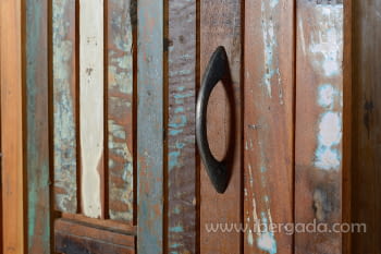 Alacena Taima Madera/Metal 3 Puertas 1 Cajón (140x38x90)-7