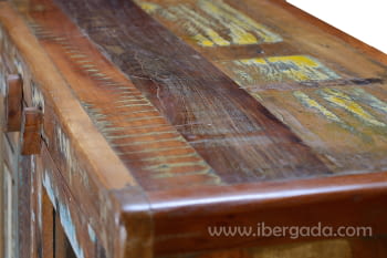 Alacena Taima Madera/Metal 3 Puertas 1 Cajón (140x38x90)-8
