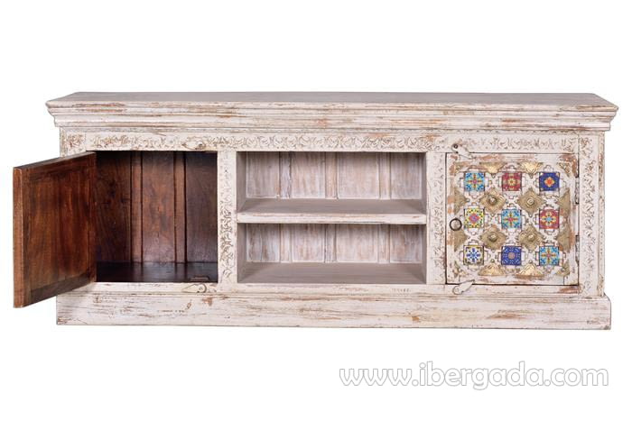 Mueble TV Bakhra Madera/Bronce 2 Puertas (150x40x60)-2