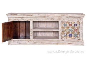 Mueble TV Bakhra Madera/Bronce 2 Puertas (150x40x60)-2