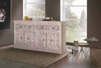 Aparador Kala Madera/Metal 4 Puertas 4 Cajones (190x42x92)