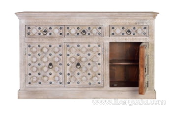 Aparador Kala Madera/Metal 3 Puertas 3 Cajones (150x40x92)-2