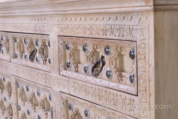 Aparador Kala Madera/Metal 3 Puertas 3 Cajones (150x40x92)-4