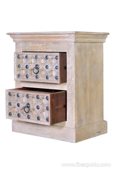 Mesita Kala Madera/Metal 2 Cajones (60x40x70)-2