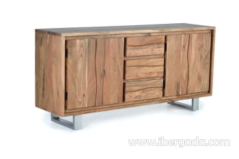 Aparador Madera/Metal 4 Puertas 3 Cajones (172x45x82)-2