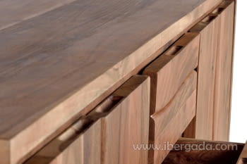 Aparador Madera/Metal 4 Puertas 3 Cajones (172x45x82)-5