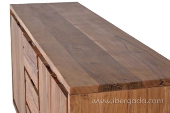 Aparador Madera/Metal 4 Puertas 3 Cajones (172x45x82)-8