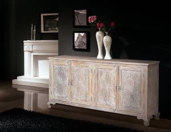 Aparador Madera Teka 4 Puertas (185x41x92)