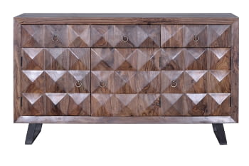 Aparador Agra Madera/Metal 3 Puertas 3 Cajones (150x40x90)