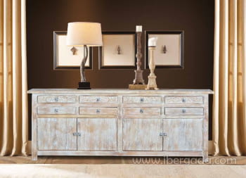 Aparador Madera Mango 4 Puertas 8 Cajones (200x44x100)