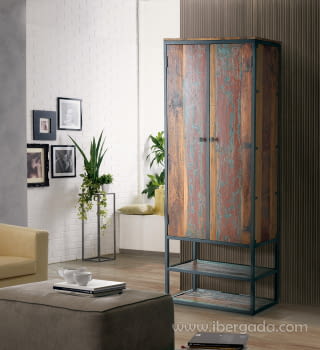 Armario Madera/Metal 2 Puertas (80x40x202)
