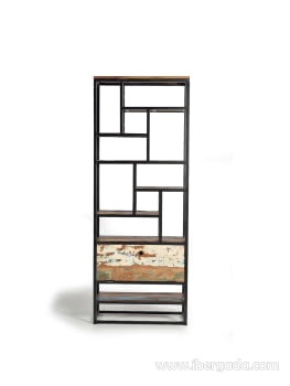 Libreria Madera/Metal 1 Puerta (80x40x213)-1