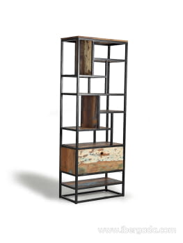 Libreria Madera/Metal 1 Puerta (80x40x213)-3