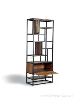 Libreria Madera/Metal 1 Puerta (80x40x213)-4