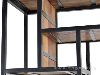 Libreria Madera/Metal 1 Puerta (80x40x213)-5