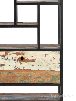 Libreria Madera/Metal 1 Puerta (80x40x213)-6