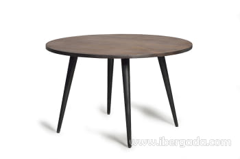 Mesa de Comedor Madera/Metal (120x120x76)