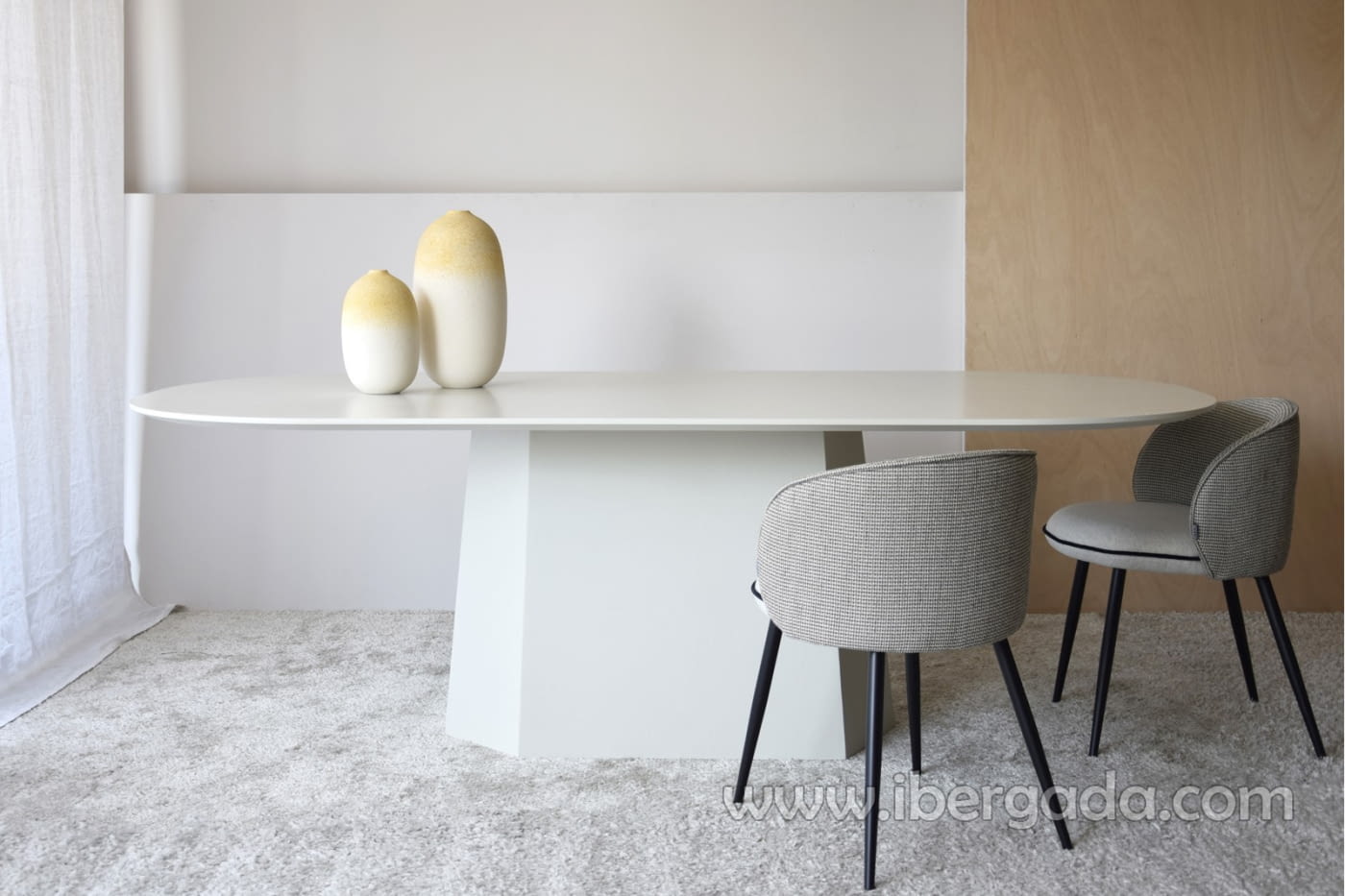 Mesa de Comedor Facetas Fresno Blanco (230x110)-1