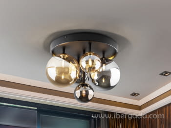 Plafón Dark Negro/Laton 5L (46x40x9)-1