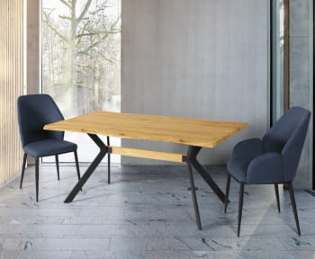 Mesa de Comedor Martín Madera/Hierro (160x90)