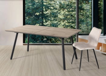 Mesa de Comedor Extensible Lucas Madera/Hierro (140-180x90)