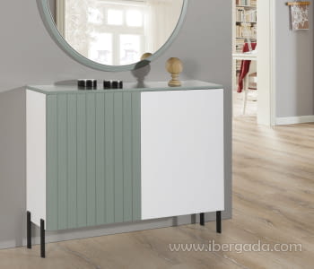 Taquillón Zapatero Duo verde/Blanco (115x27x85)-1