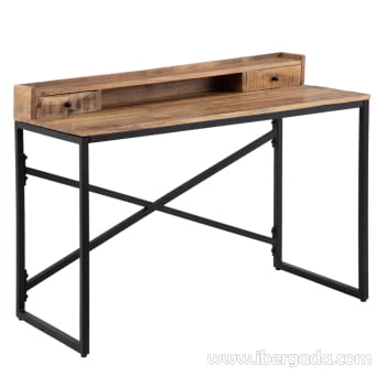 Escritorio Madera/Hierro 2 cajones (120x55x90)