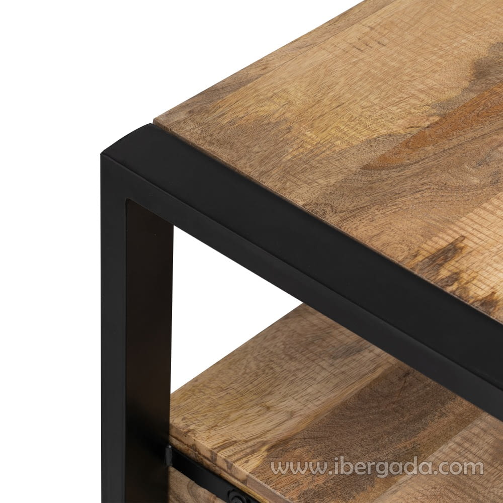 Mueble TV Sarona Madera/Hierro 3 cajones (150x45x60)-4