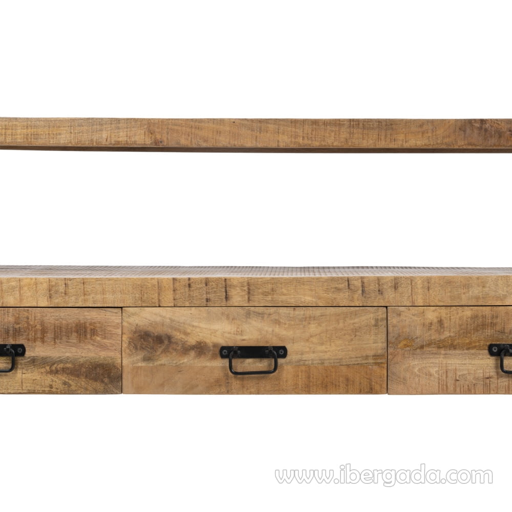 Mueble TV Sarona Madera/Hierro 3 cajones (150x45x60)-7