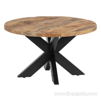 Mesa de Centro Sarona Redonda Madera/Hierro (80x80x45)