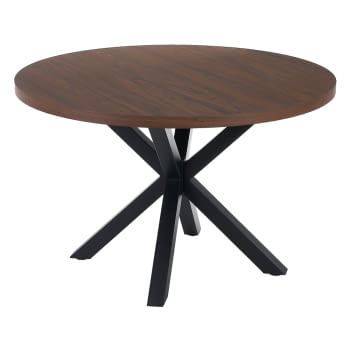 Mesa de Comedor Redonda Madera/Hierro (120x120x76)