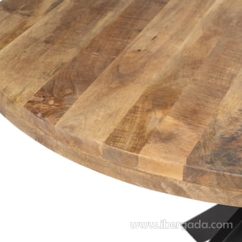 Mesa de Comedor Redonda Madera/Hierro (140x140x77)-3