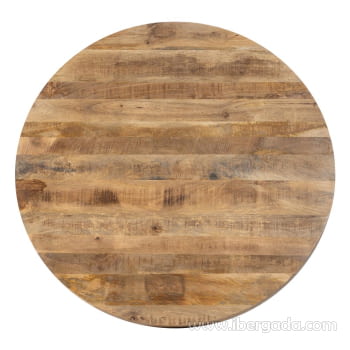 Mesa de Comedor Redonda Madera/Hierro (140x140x77)-7
