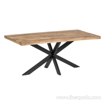 Mesa de Comedor Madera/Hierro (180x90x79)