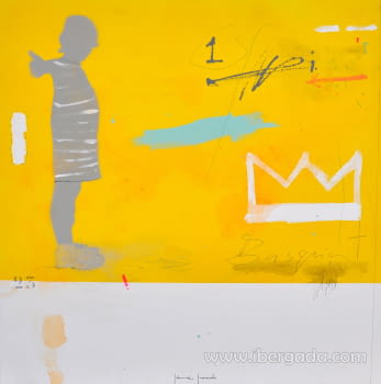 Cuadro Niña Amarillo (120x120)