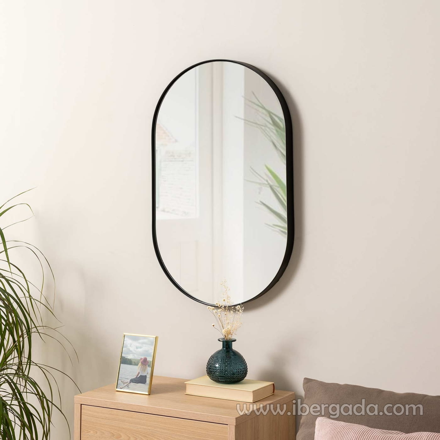 Espejo Ovalado Negro (100x60)