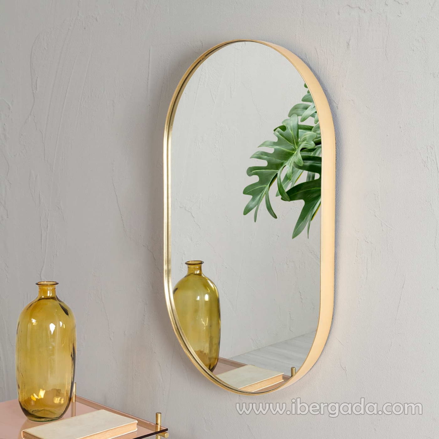 Espejo Ovalado Dorado (100x60)