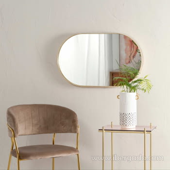 Espejo Ovalado Dorado (100x60) - 1