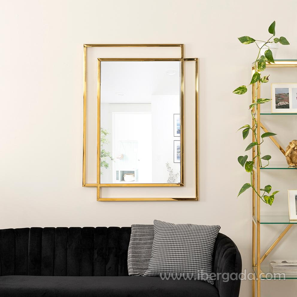 Espejo Acero Dorado (110x80)