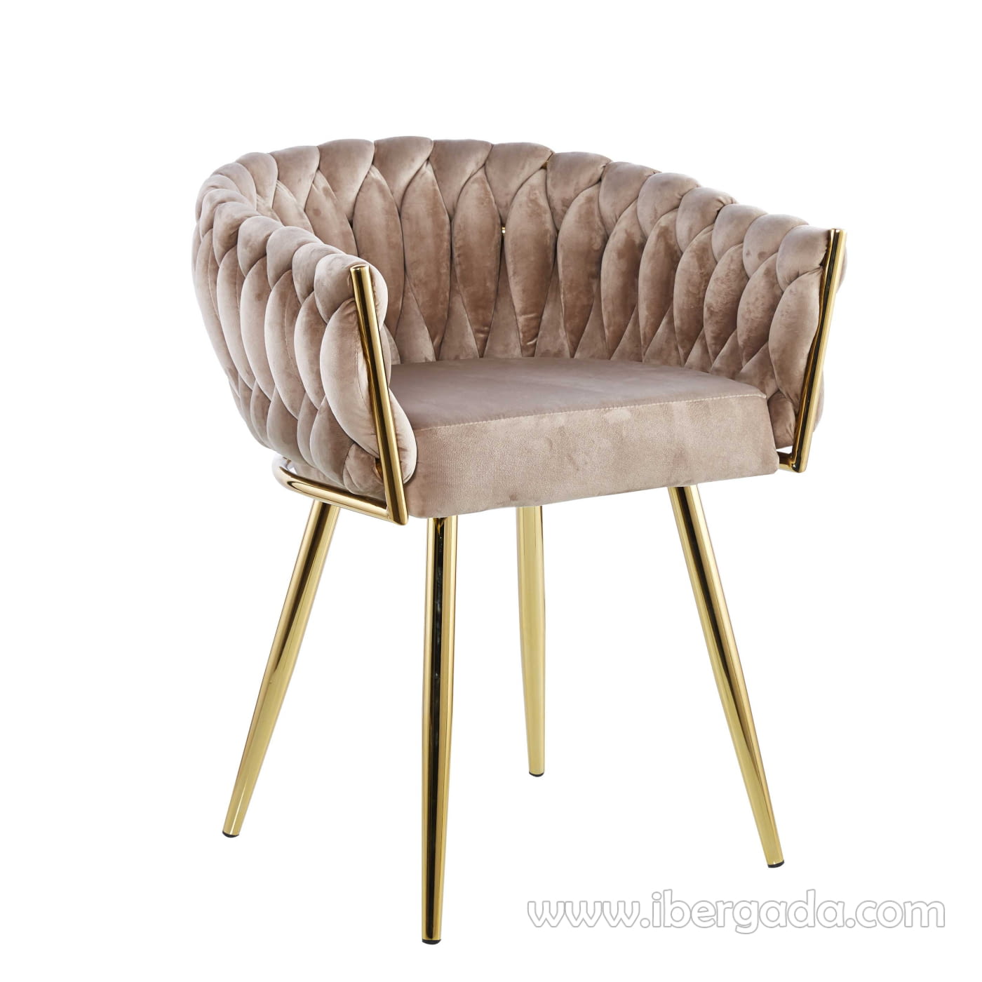 Silla Alana Acero Dorado/Beige (62x60x75)-1