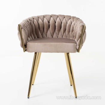 Silla Alana Acero Dorado/Beige (62x60x75)-2