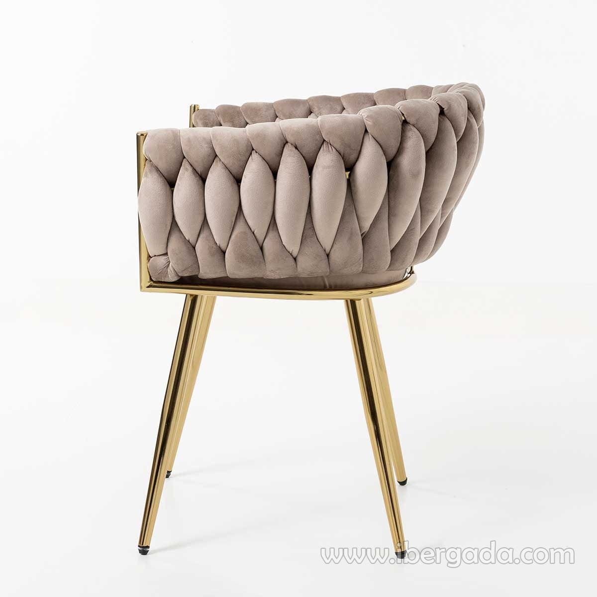 Silla Alana Acero Dorado/Beige (62x60x75)-3